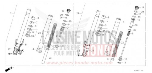 FOURCHETTE AVANT CBF125NAP de 2023